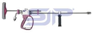 Dump gun with easy handle latch